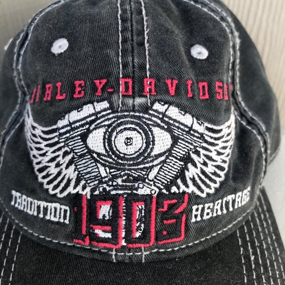 HD Harley Davidson Winged Engine 1903 Baseball Hat - Picture 3 of 12